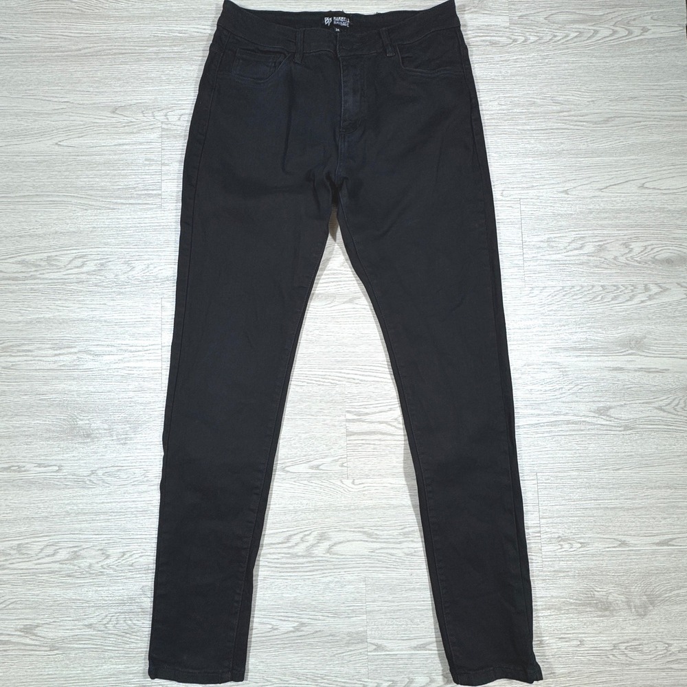 Barbell Brigade Mens Jeans Slim Fit Black 34 Stretch Denim Five Pocket‎ Pants